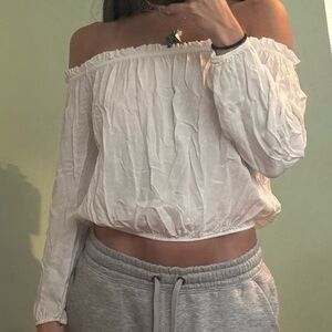 Brandy Melville Off-Shoulder Cream Blouse